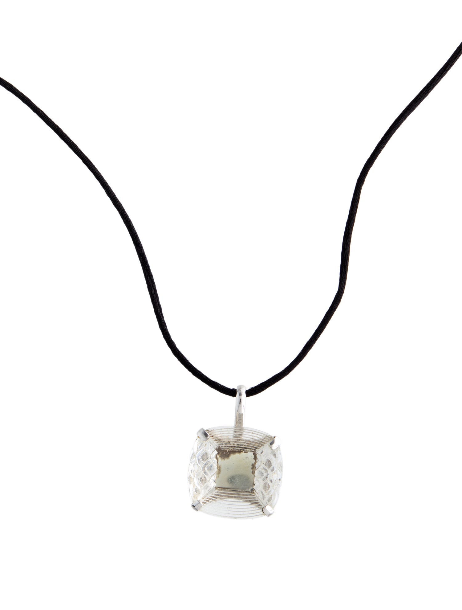 Lalique Crystal & Cord Pendant Necklace