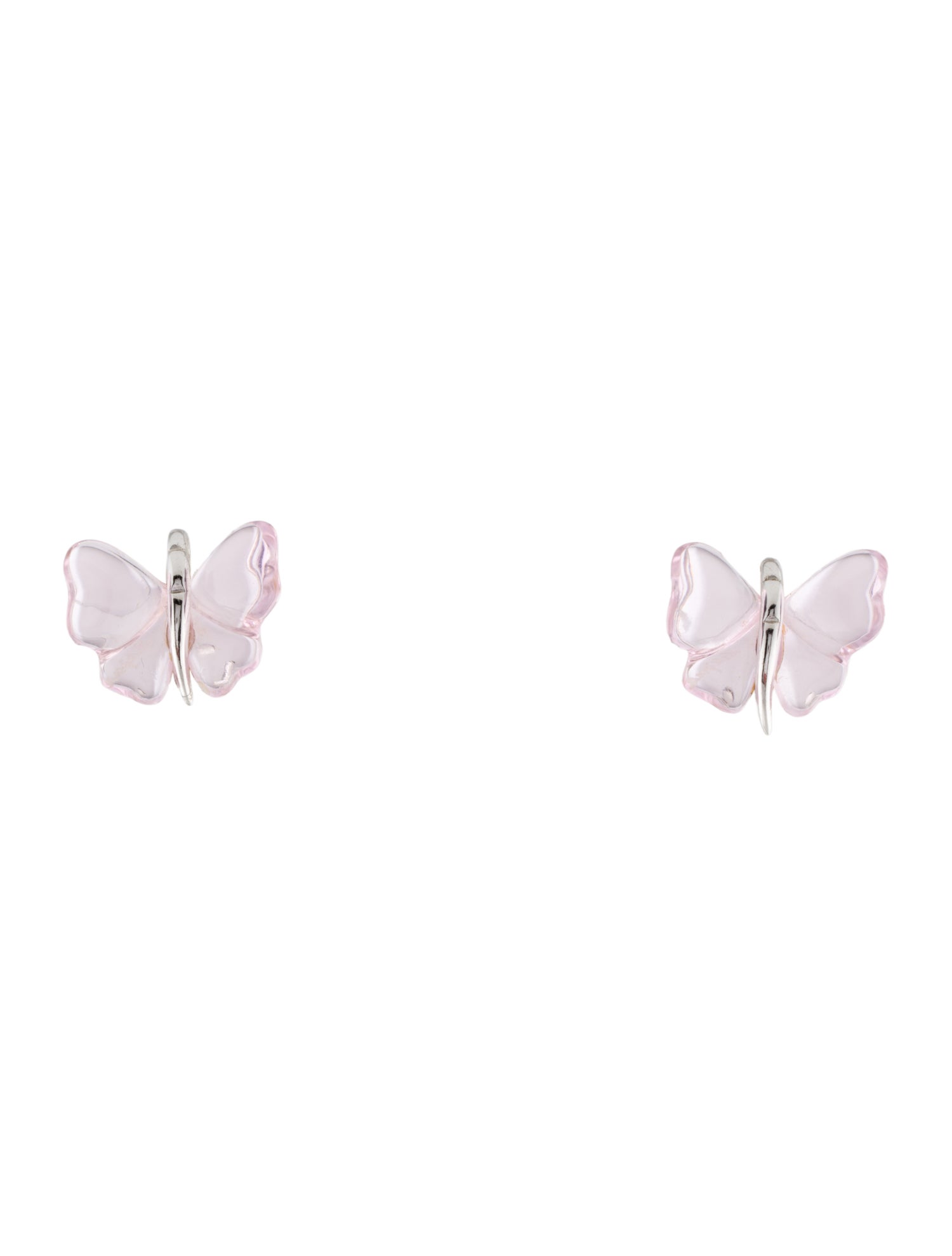 Lalique Crystal Butterfly Clip-On Earrings