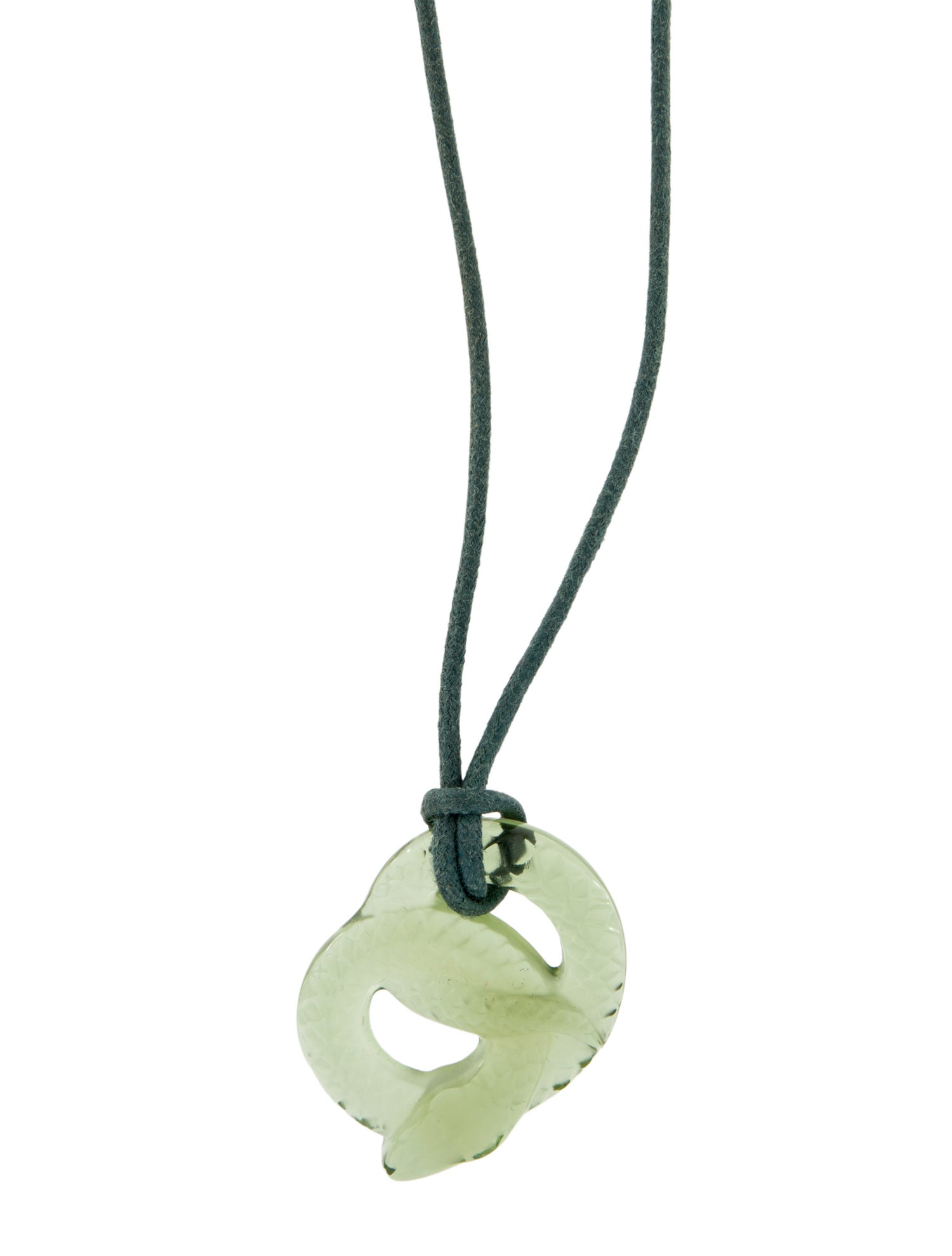 Lalique Crystal Serpent Pendant Necklace