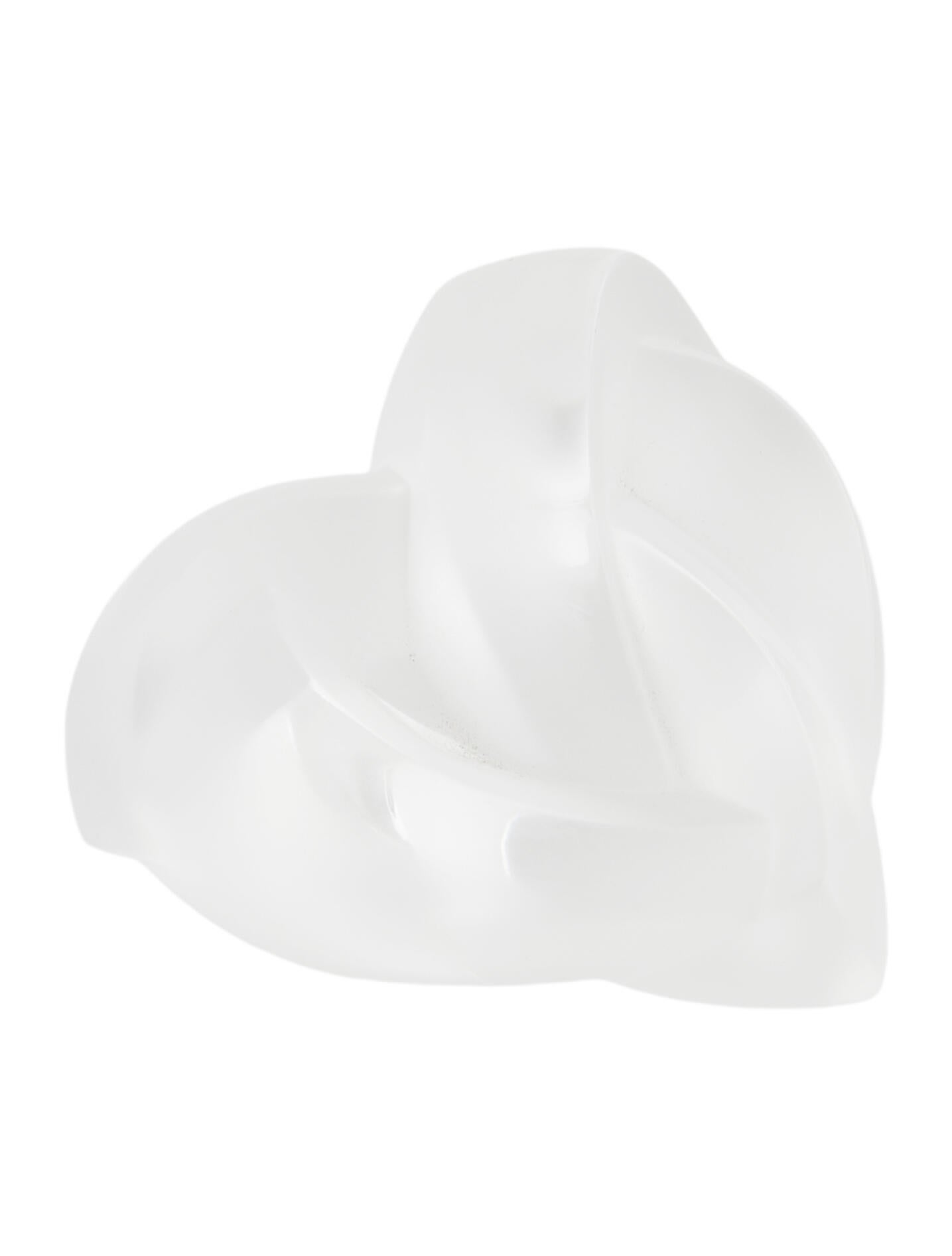 Lalique Crystal Knotted Hearts Paperweight