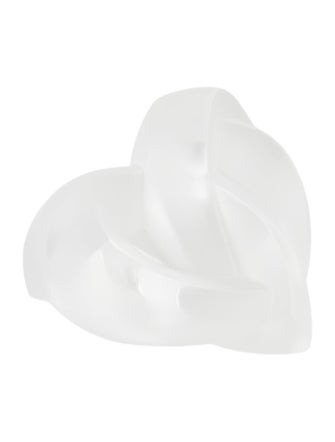 Lalique Crystal Knotted Hearts Paperweight