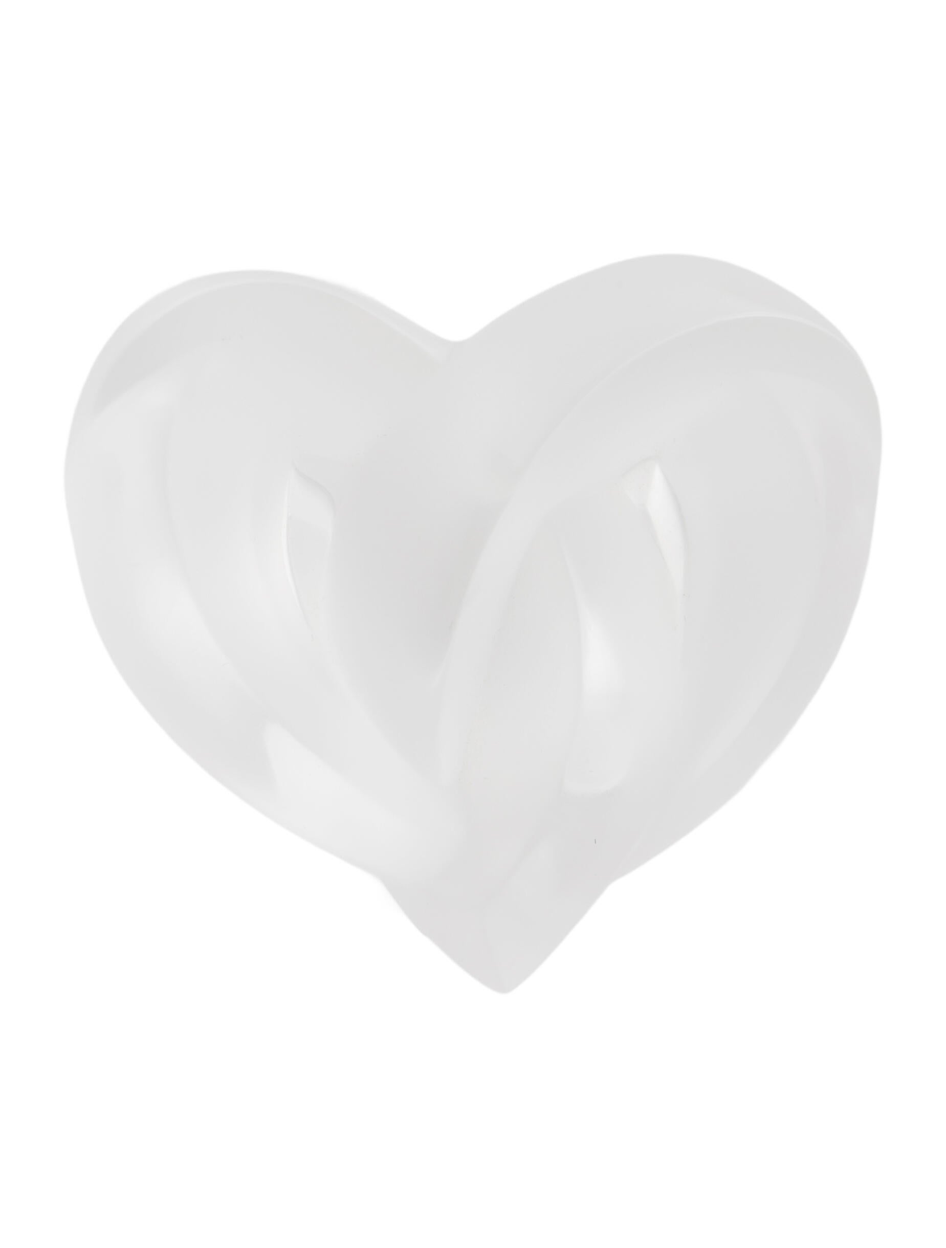 Lalique Crystal Knotted Hearts Paperweight