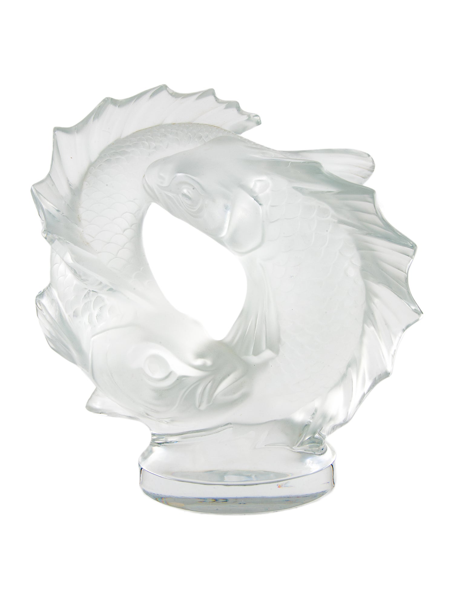 Lalique Double Fish Sculpture