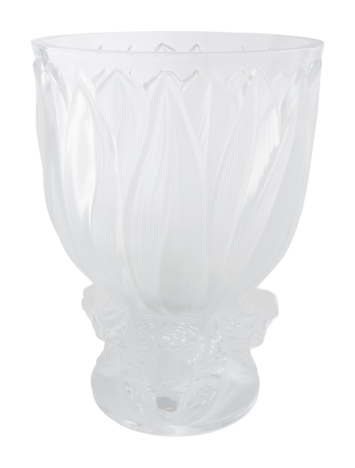 Lalique 3 Jaguars Vase
