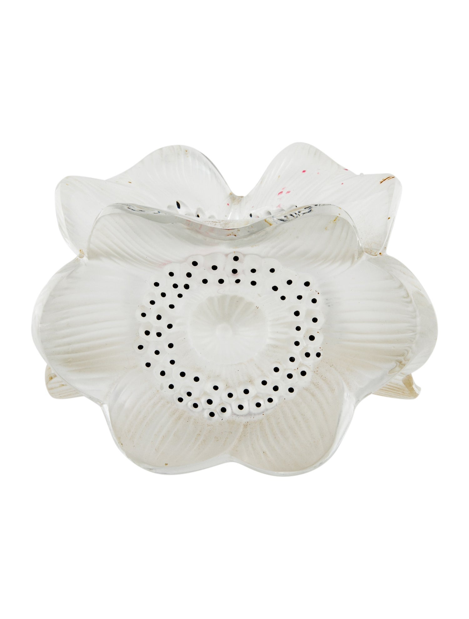 Lalique Three Anemones Single Light Candlestick