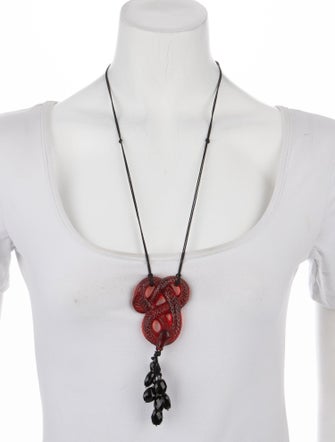 Lalique Crystal & Crod Snake Pendant Necklace