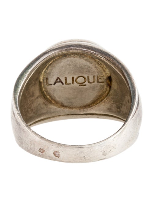 Lalique Carved Glass Flower Cocktail Ring