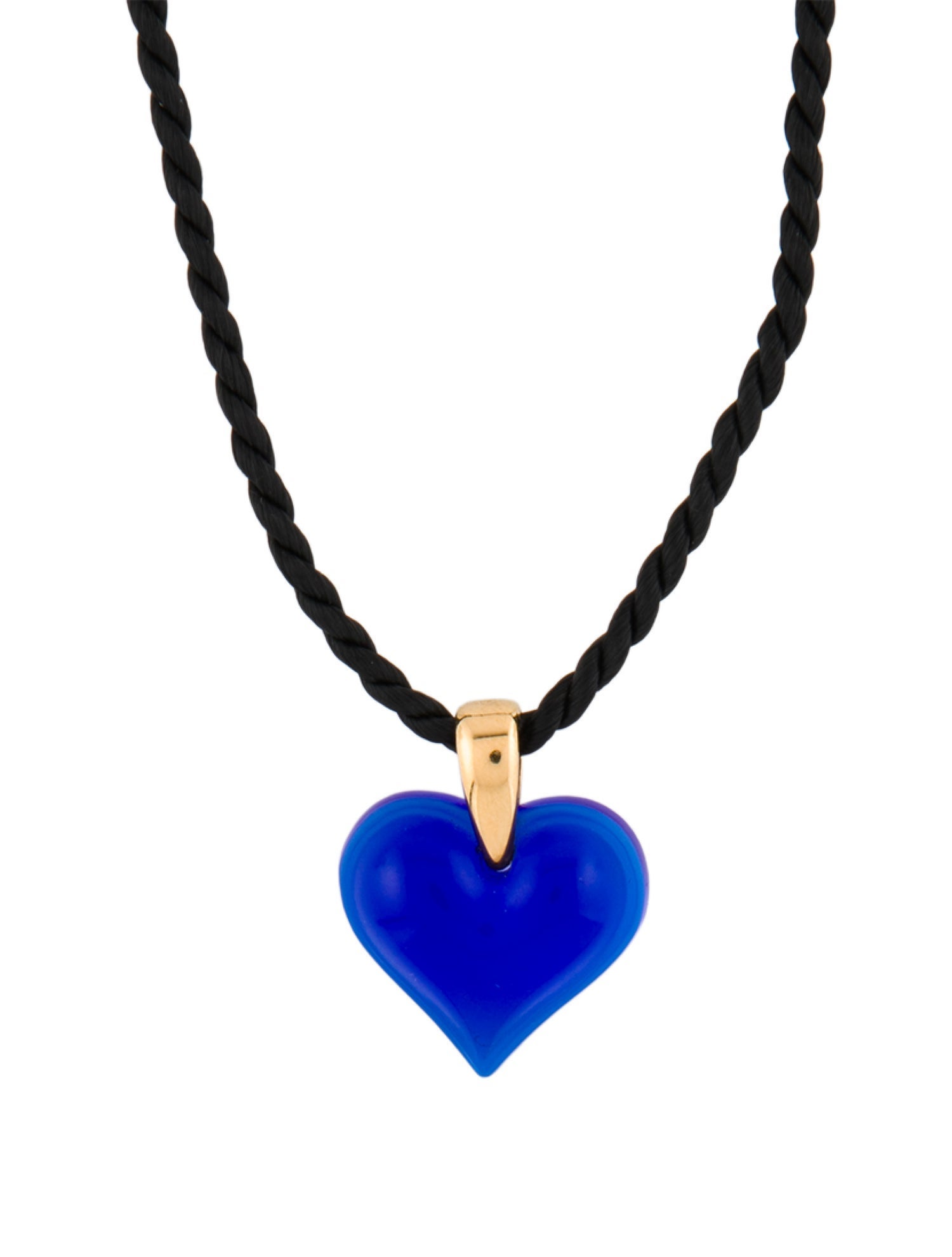 Lalique Glass Heart Pendant Necklace