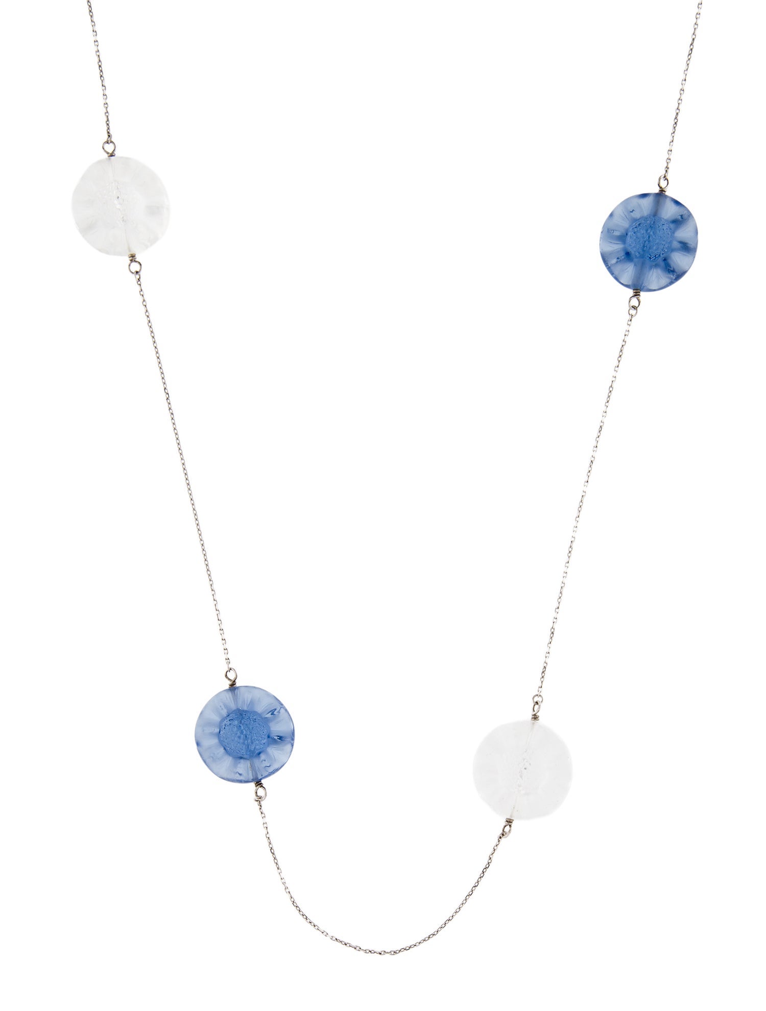 Lalique Crystal Flower Station Necklace