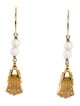 Lalique Crystal & Bead Drop Earrings
