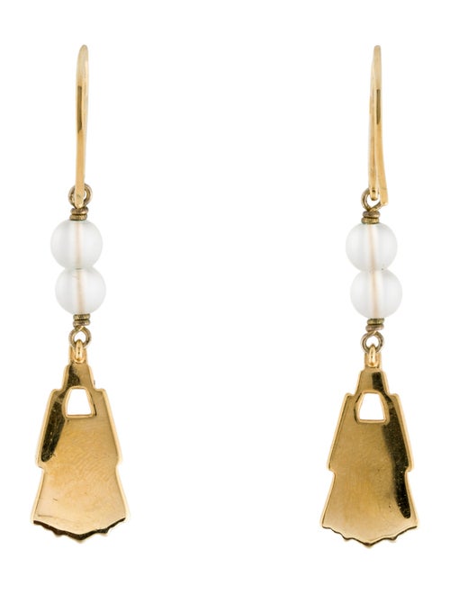 Lalique Crystal & Bead Drop Earrings