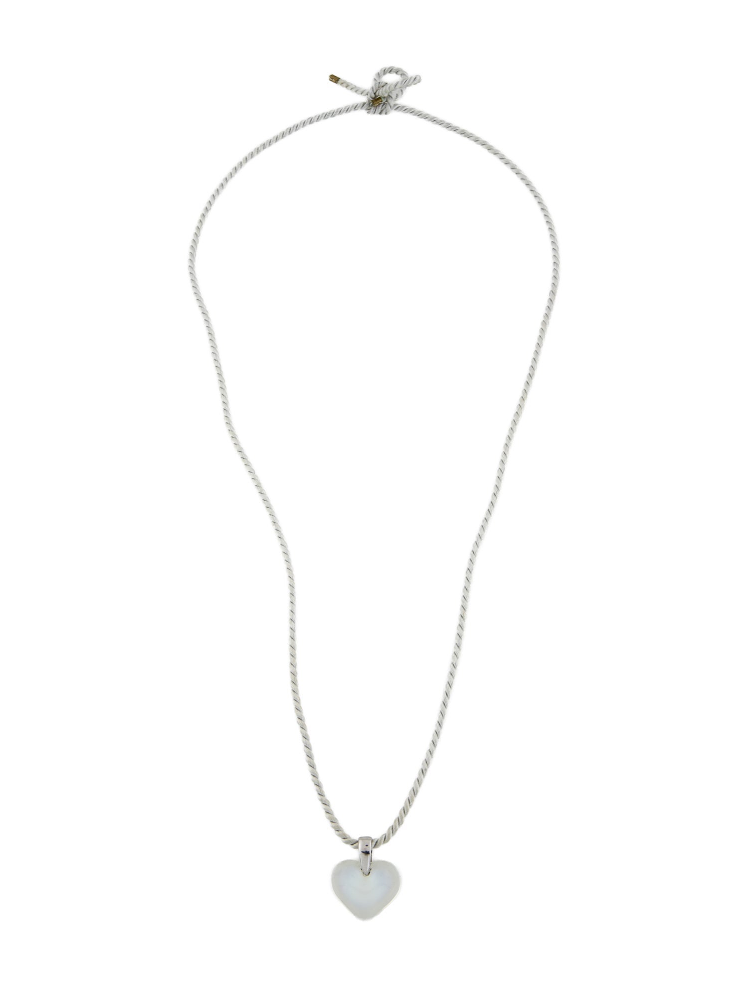 Lalique Silk Cord & Glass Heart Pendant Necklace