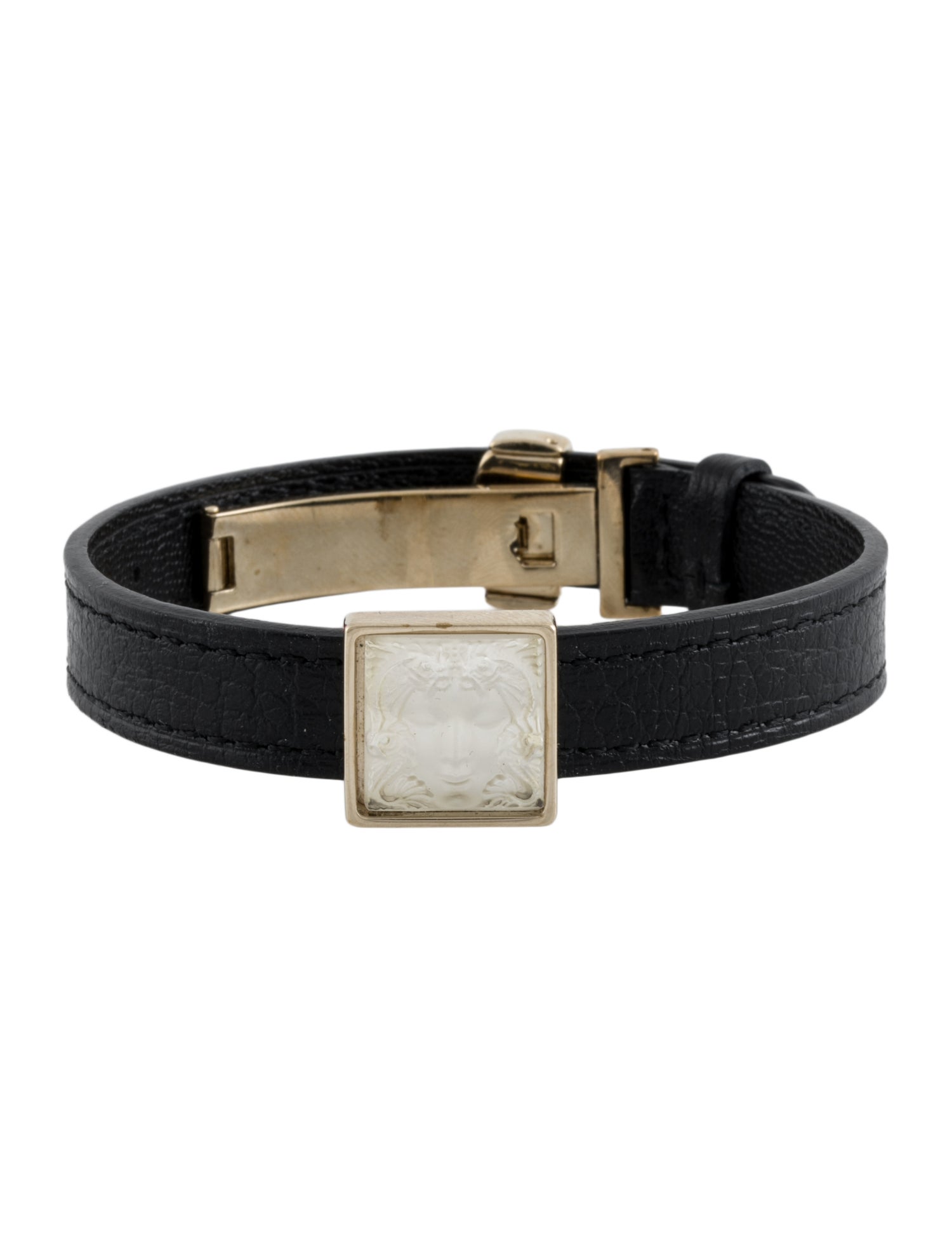 Lalique Leather "Arethuse" Wrap Bracelet