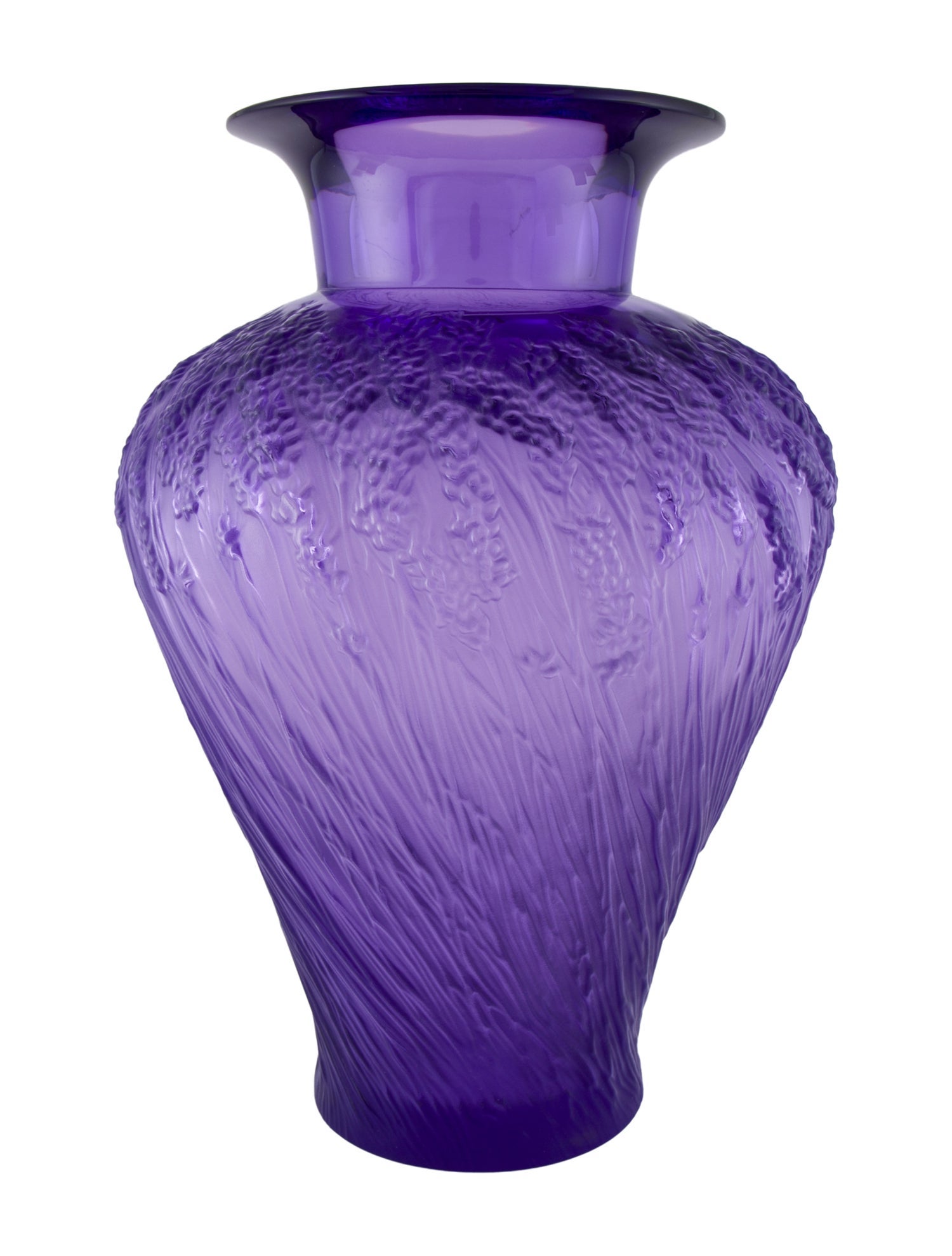 Lalique Lavande Crystal Vase