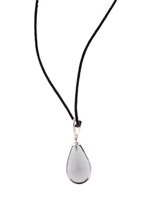 Lalique Crystal & Cord Pendant Necklace