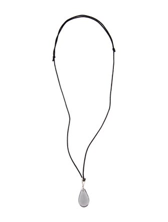 Lalique Crystal & Cord Pendant Necklace