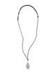 Lalique Crystal & Cord Pendant Necklace
