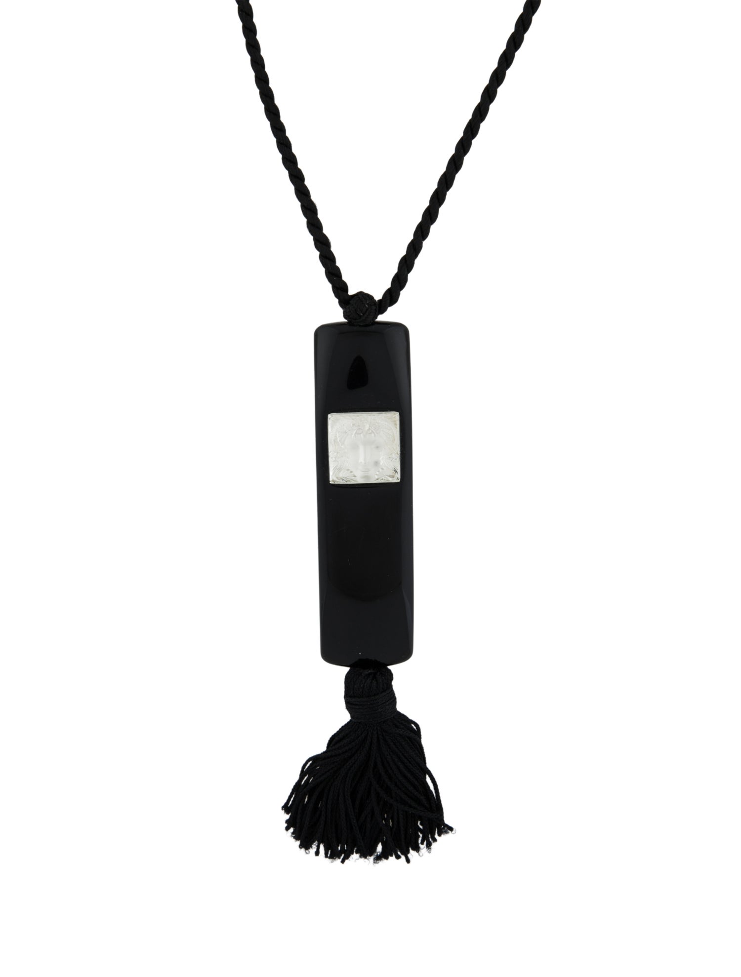 Lalique Resin & Cord Arethuse Masque de Femme Pendant Necklace