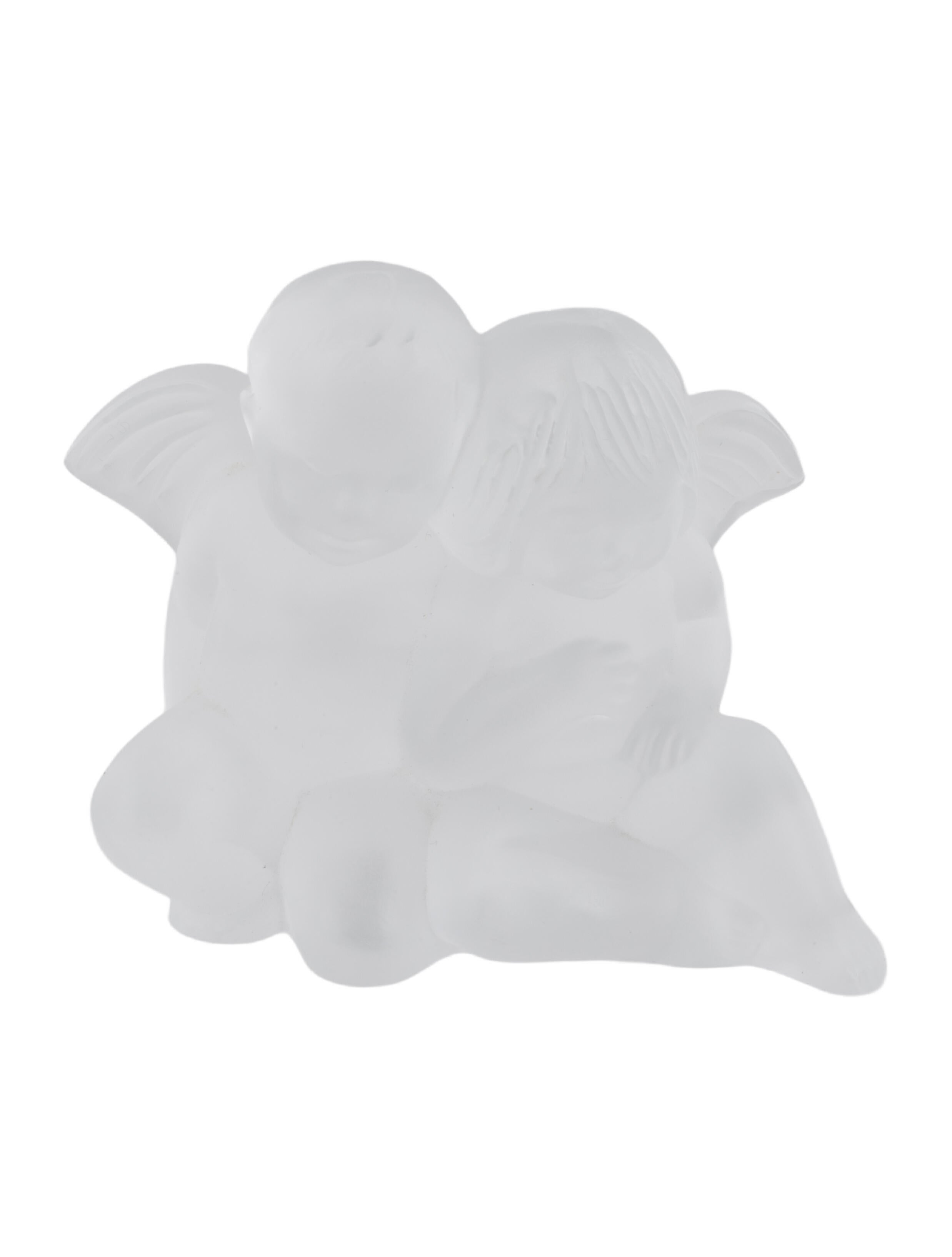 Lalique Crystal Deux Angelots Figurine
