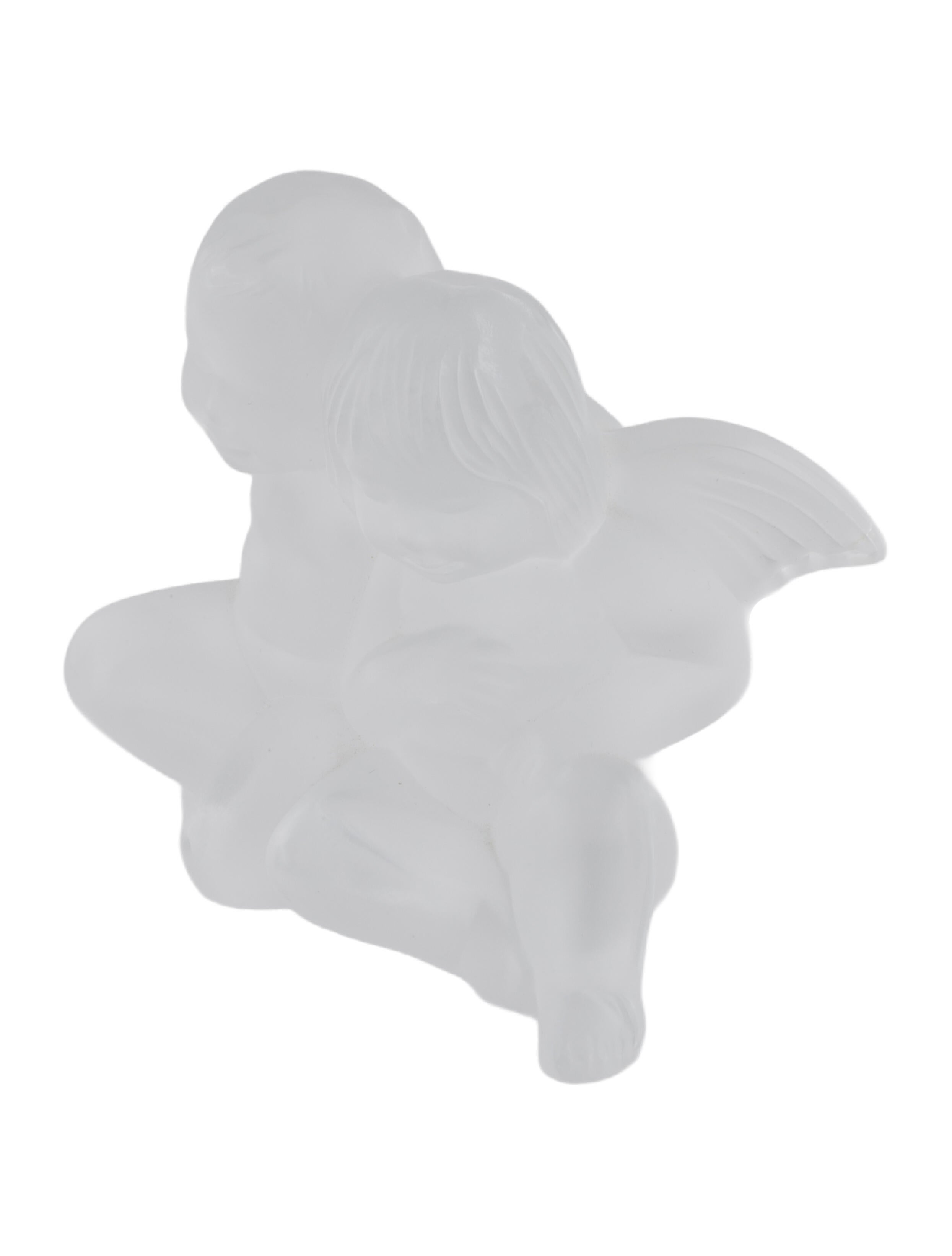 Lalique Crystal Deux Angelots Figurine