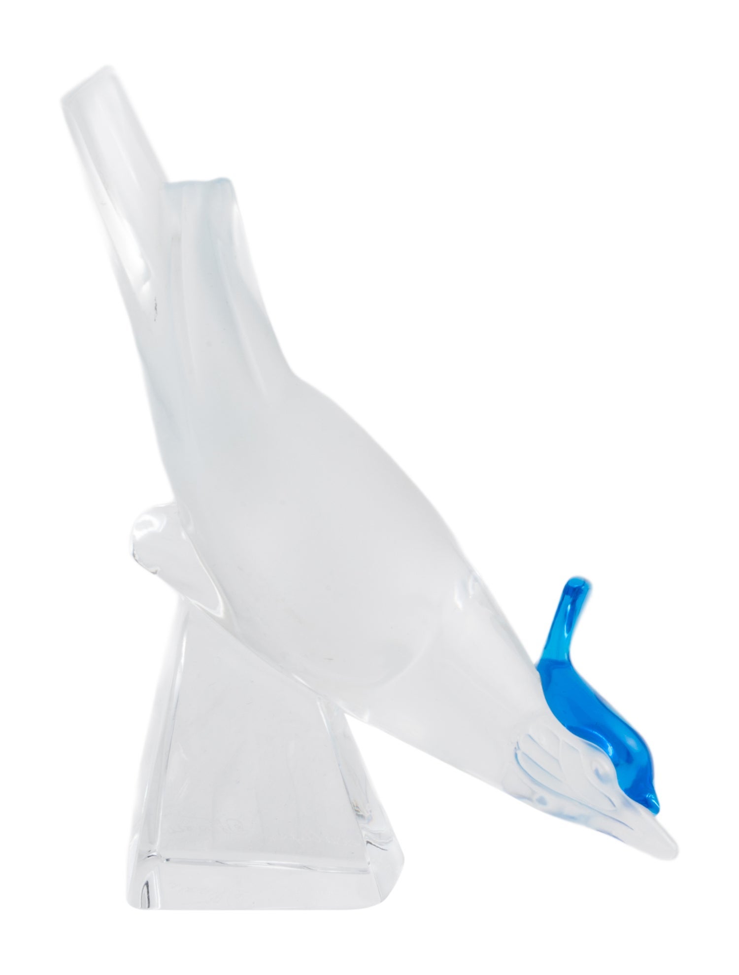 Lalique Pimlico Blue Crested Bird Figurine