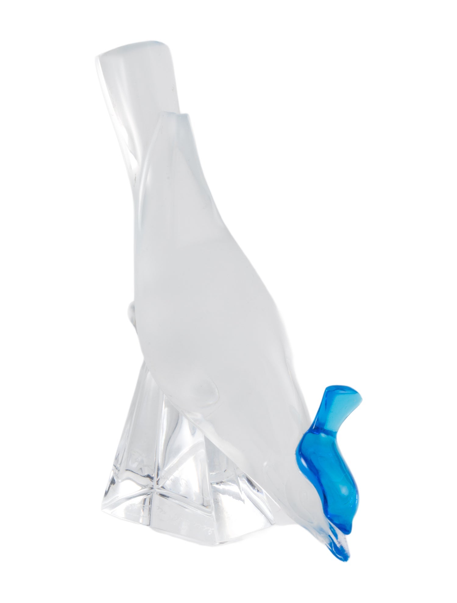 Lalique Pimlico Blue Crested Bird Figurine