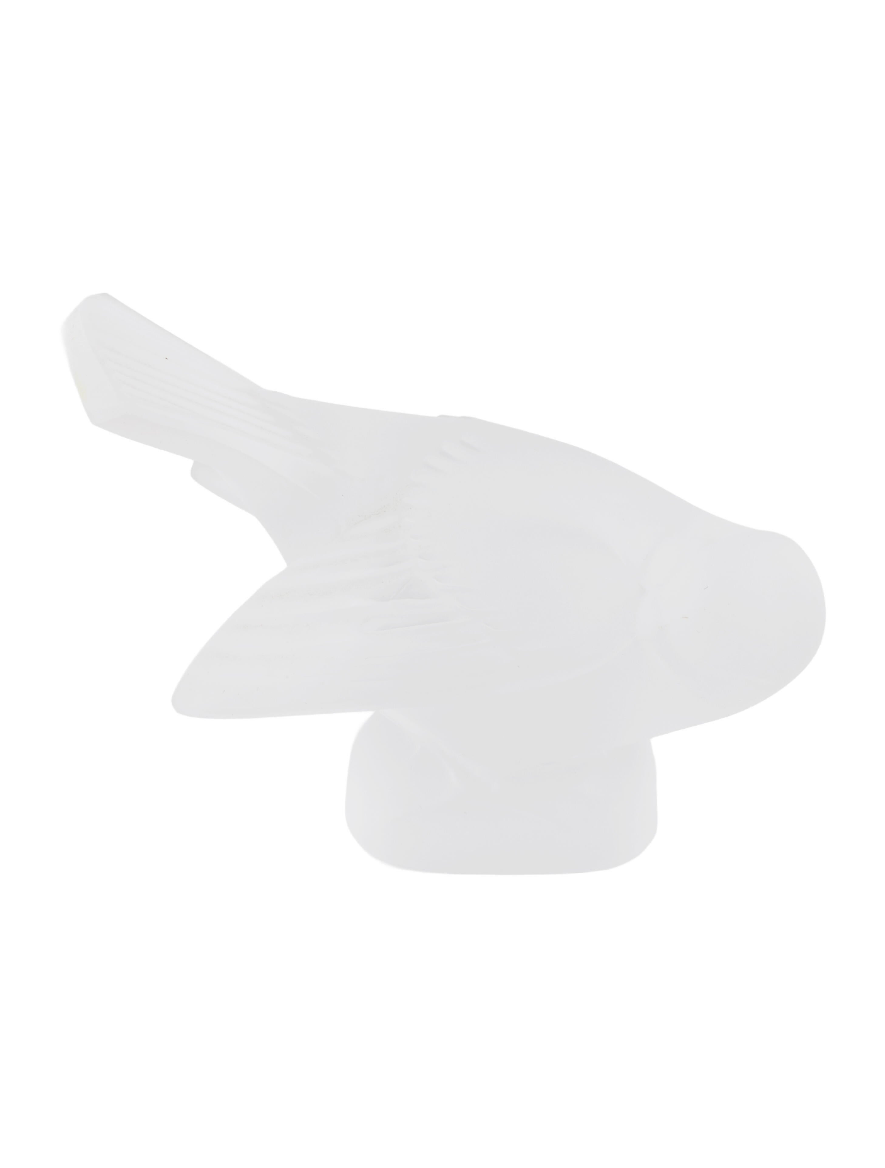 Lalique Crystal Sparrow Head Under Wing Figurine