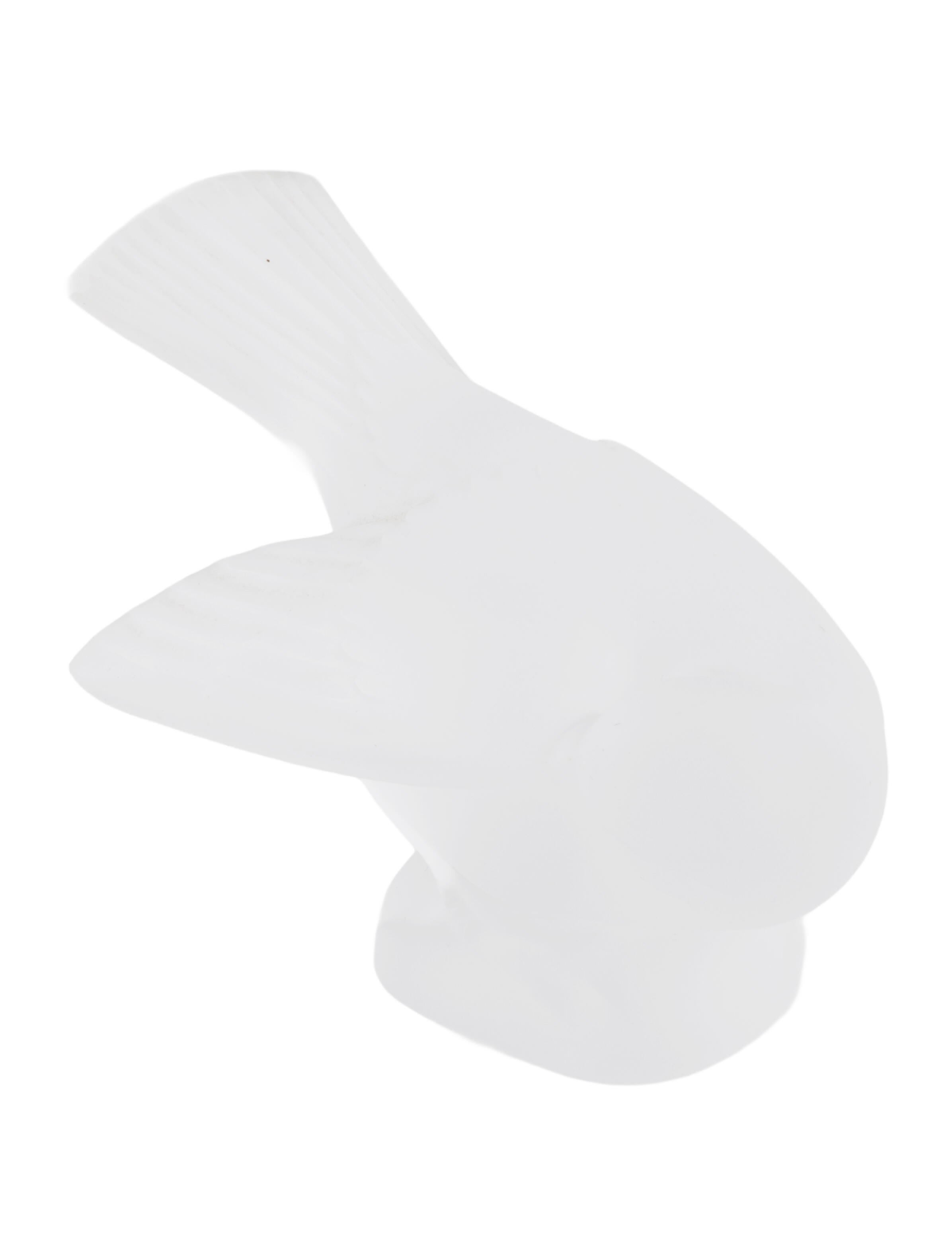 Lalique Crystal Sparrow Head Under Wing Figurine