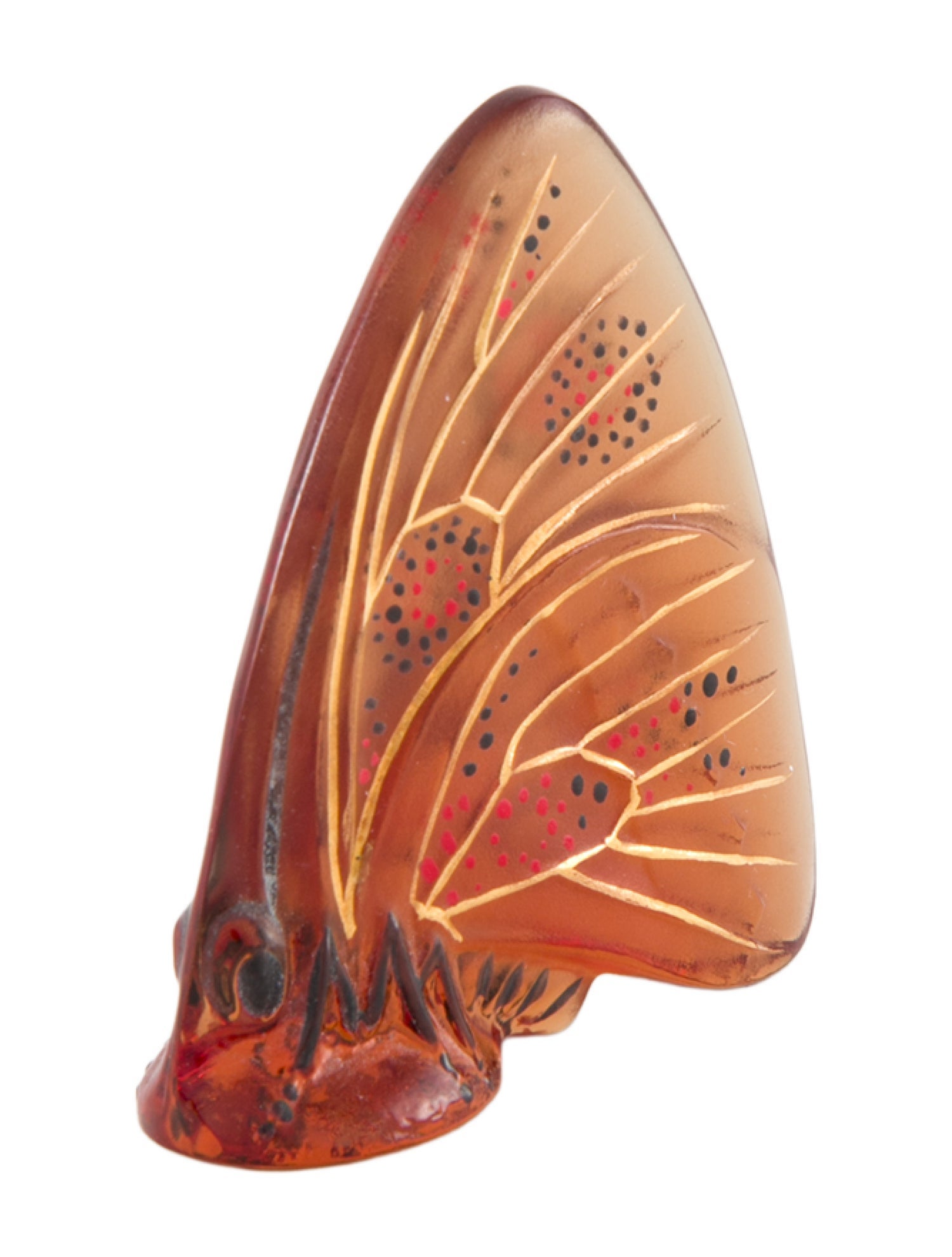 Lalique Crystal Papillon Ailes Fermées Figurine Seal