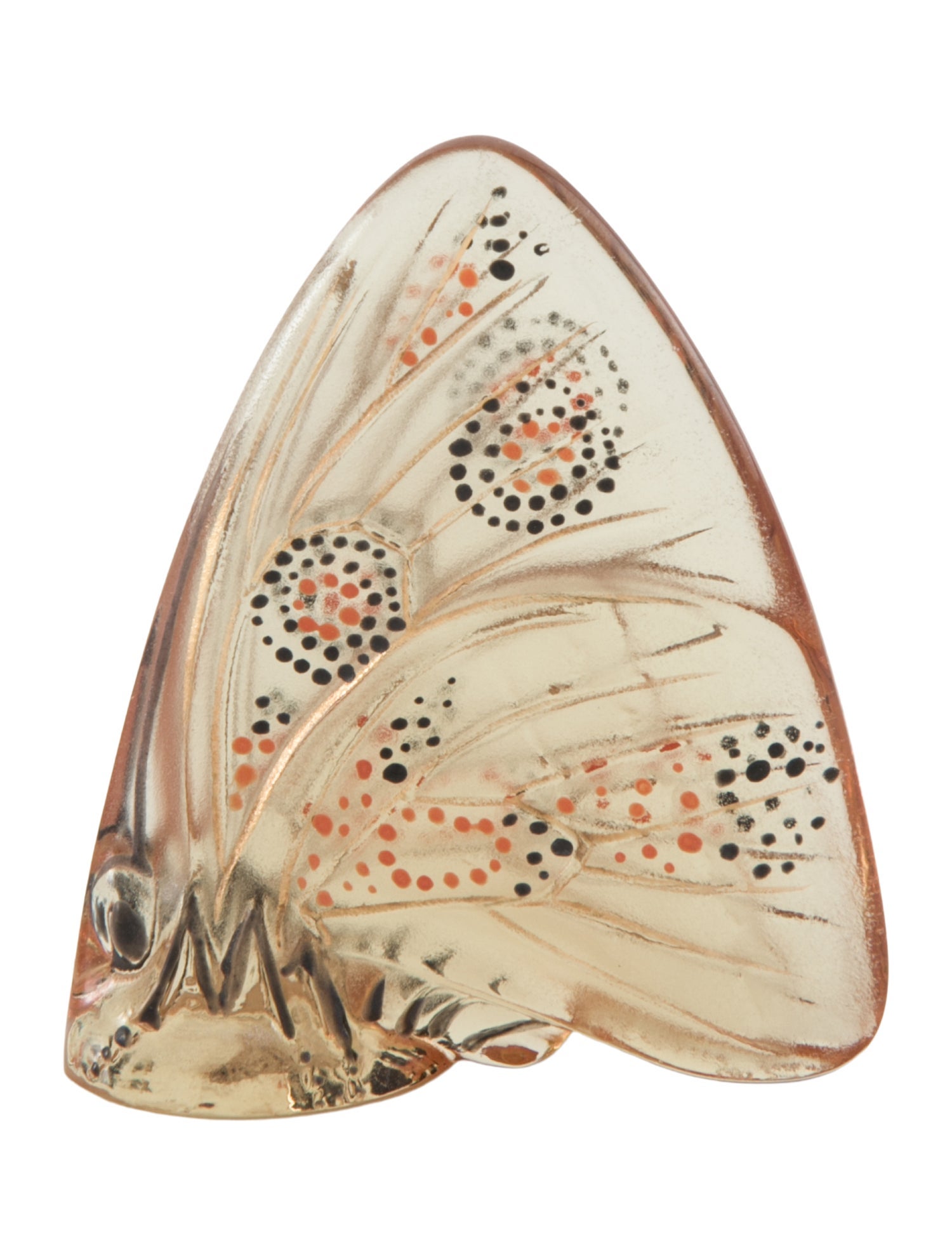 Lalique Crystal Papillon Ailes Fermées Figurine Seal