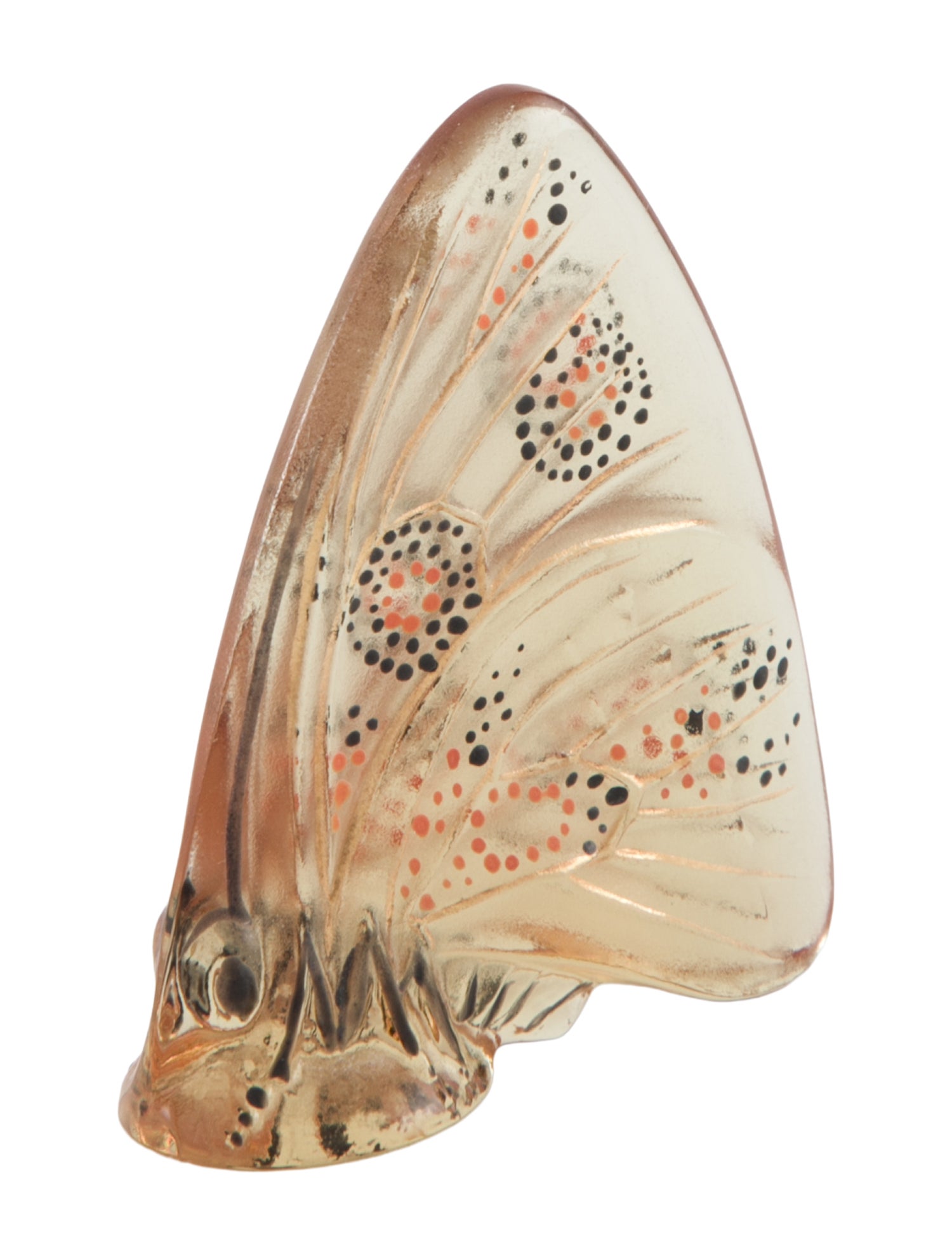 Lalique Crystal Papillon Ailes Fermées Figurine Seal