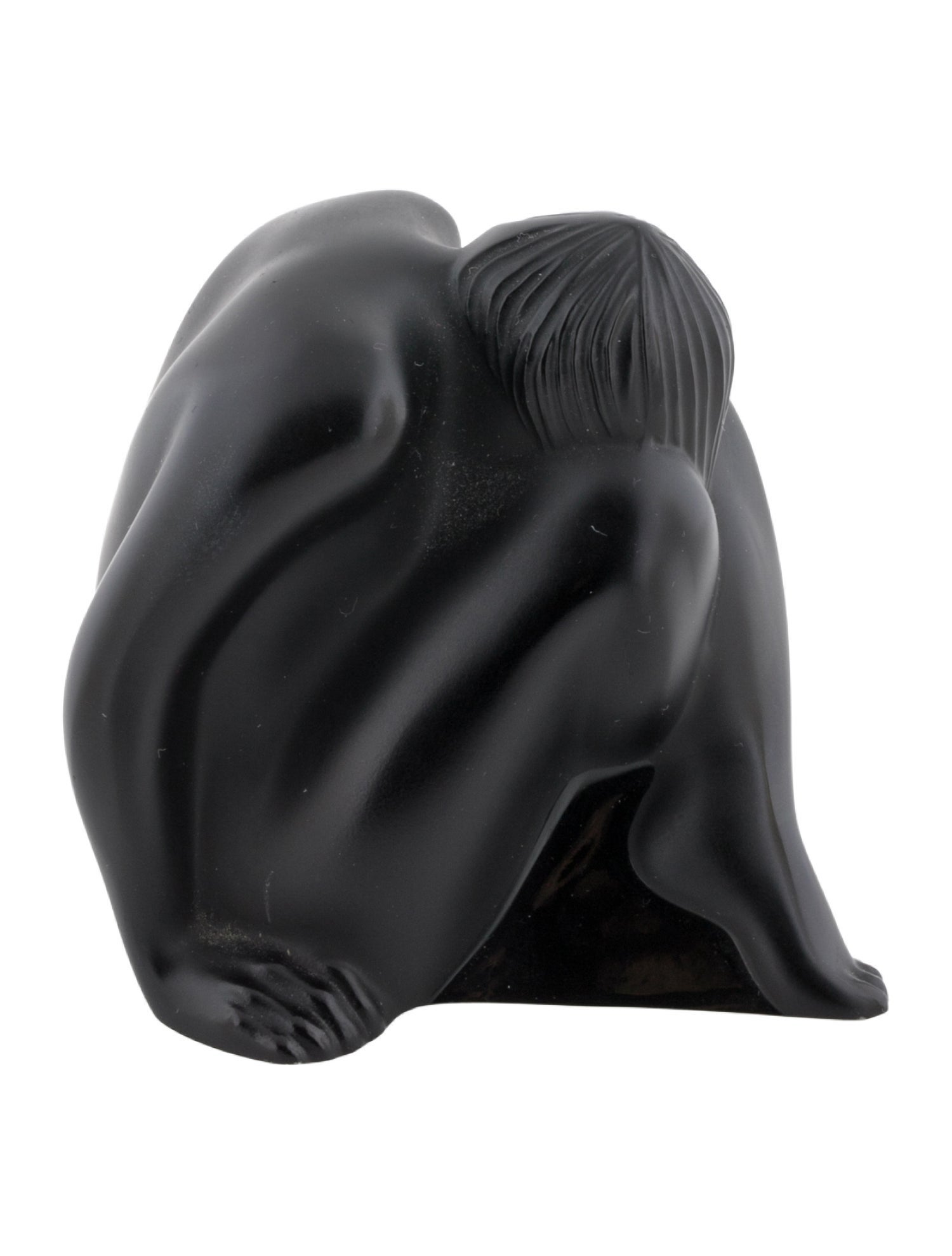 Lalique Nu Assis Noir Sculpture
