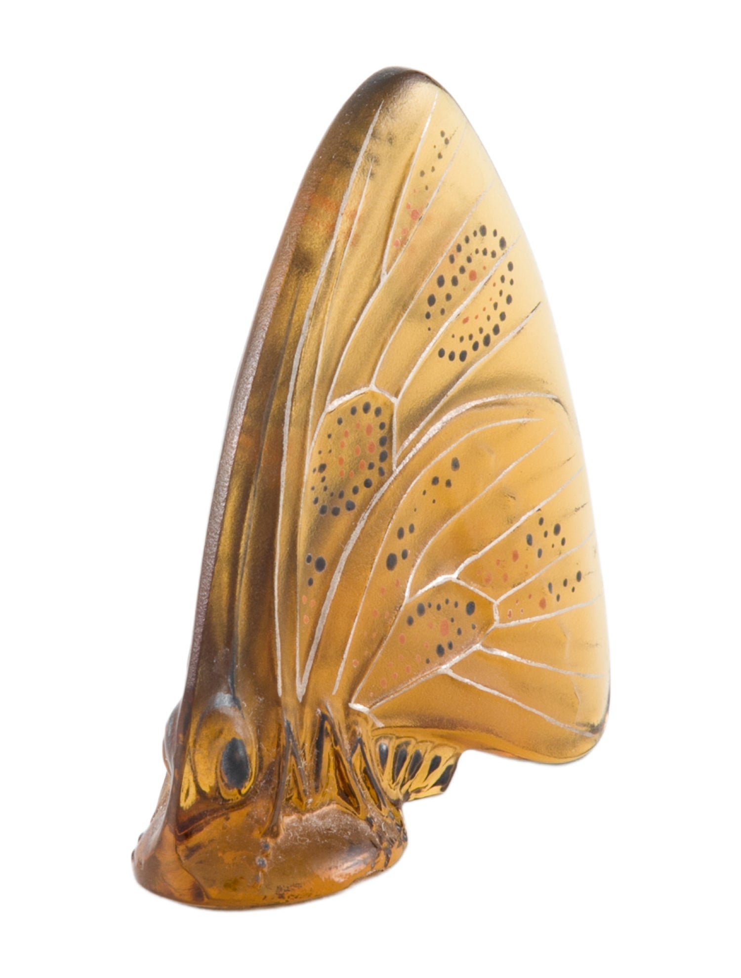 Lalique Crystal Papillon Ailes Fermées Figurine Seal