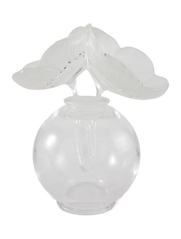 Pre-owned Lalique Deux Anemones Perfume Bottle In Transparent