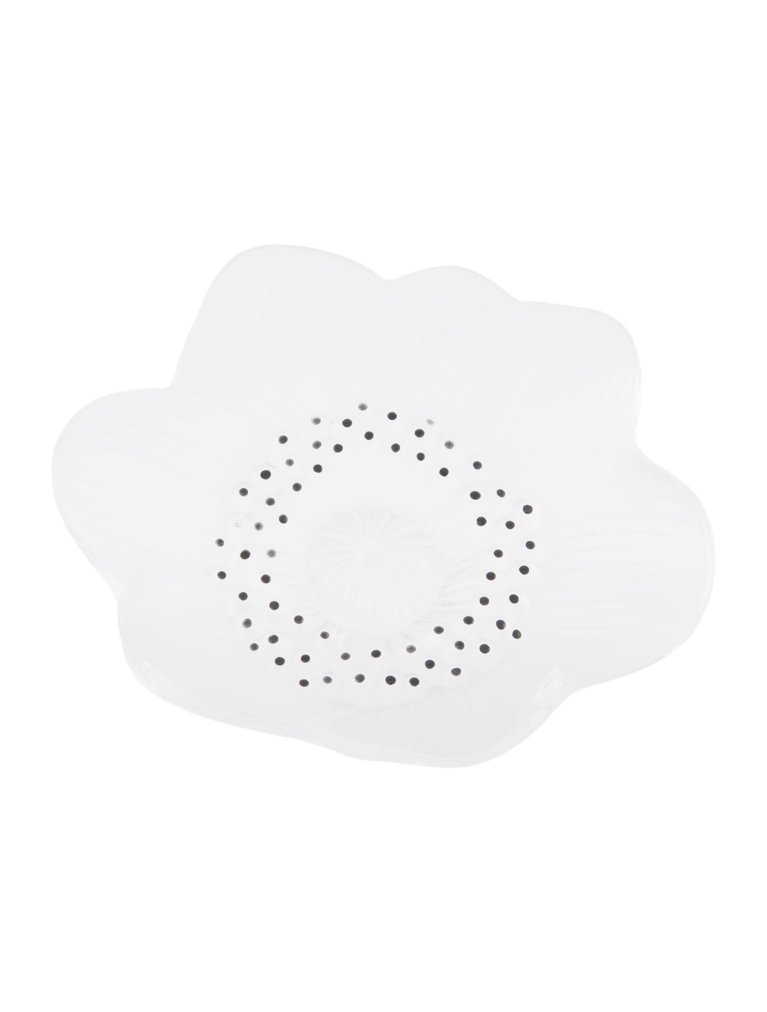 Lalique Pair Of Lalique Anemone Flower Figurines