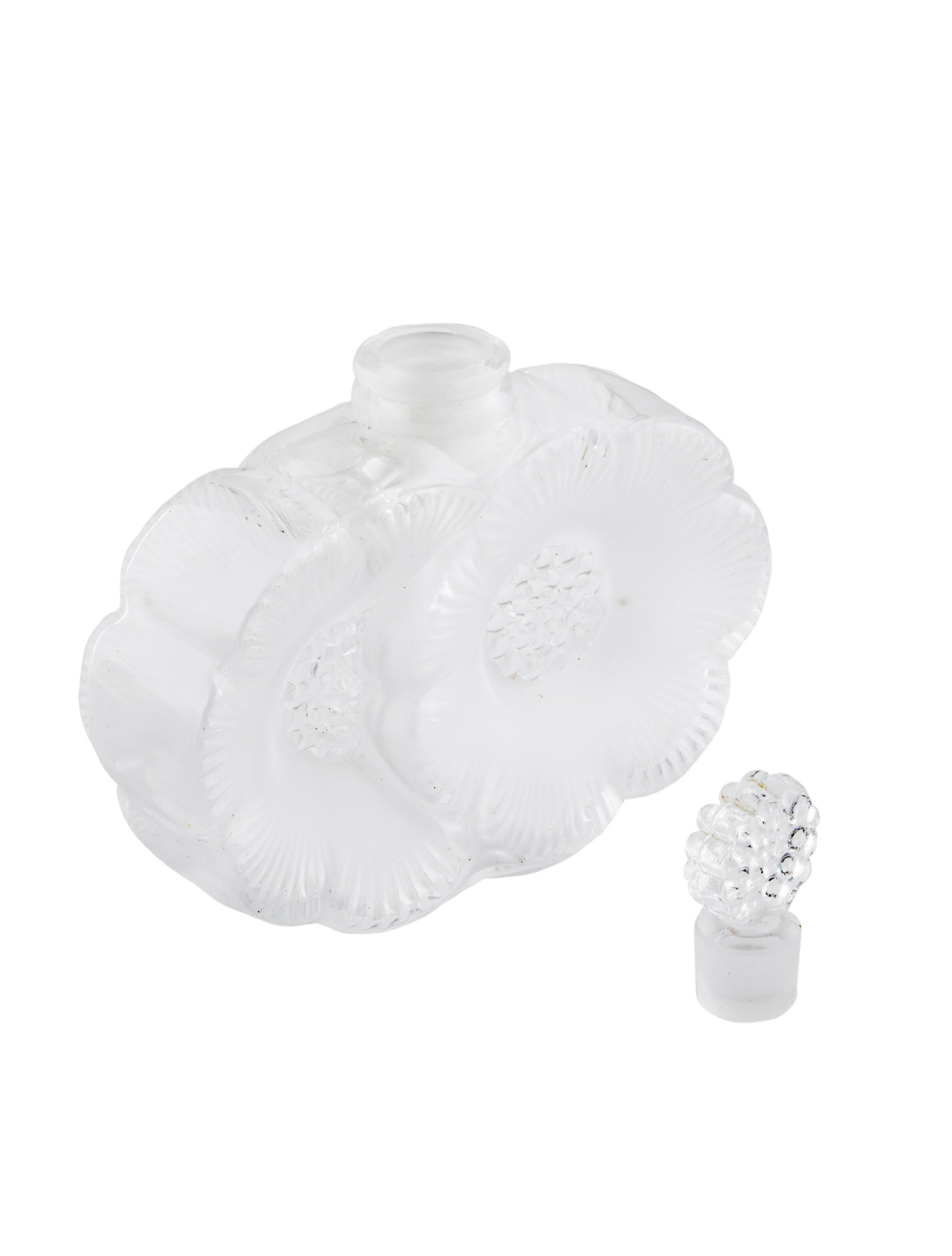 Lalique Deux Fleurs Crystal Perfume Bottle