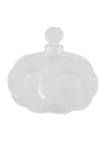 Pre-owned Lalique Deux Fleurs Crystal Perfume Bottle In Transparent