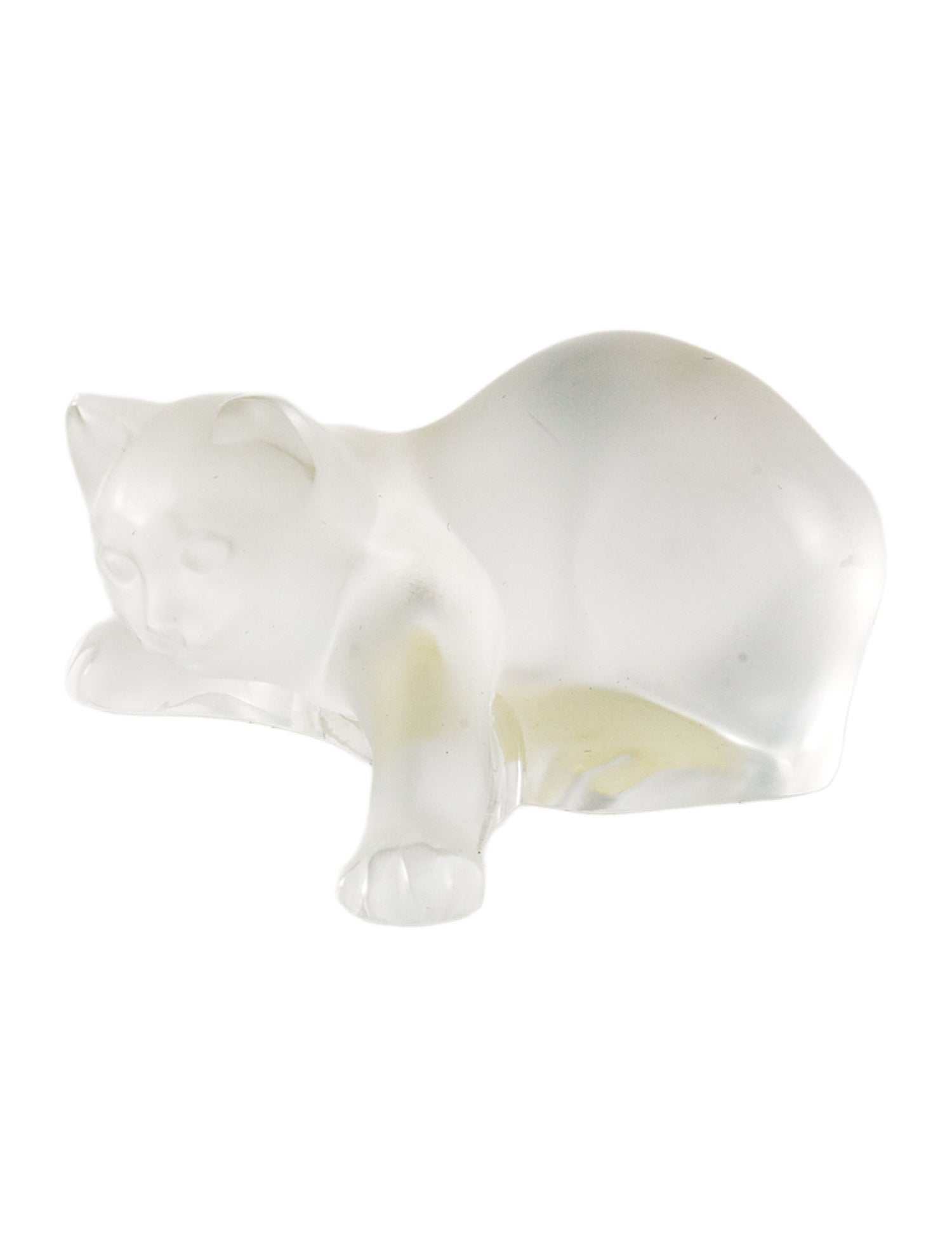 Lalique Crystal Playing Kitten Figurine