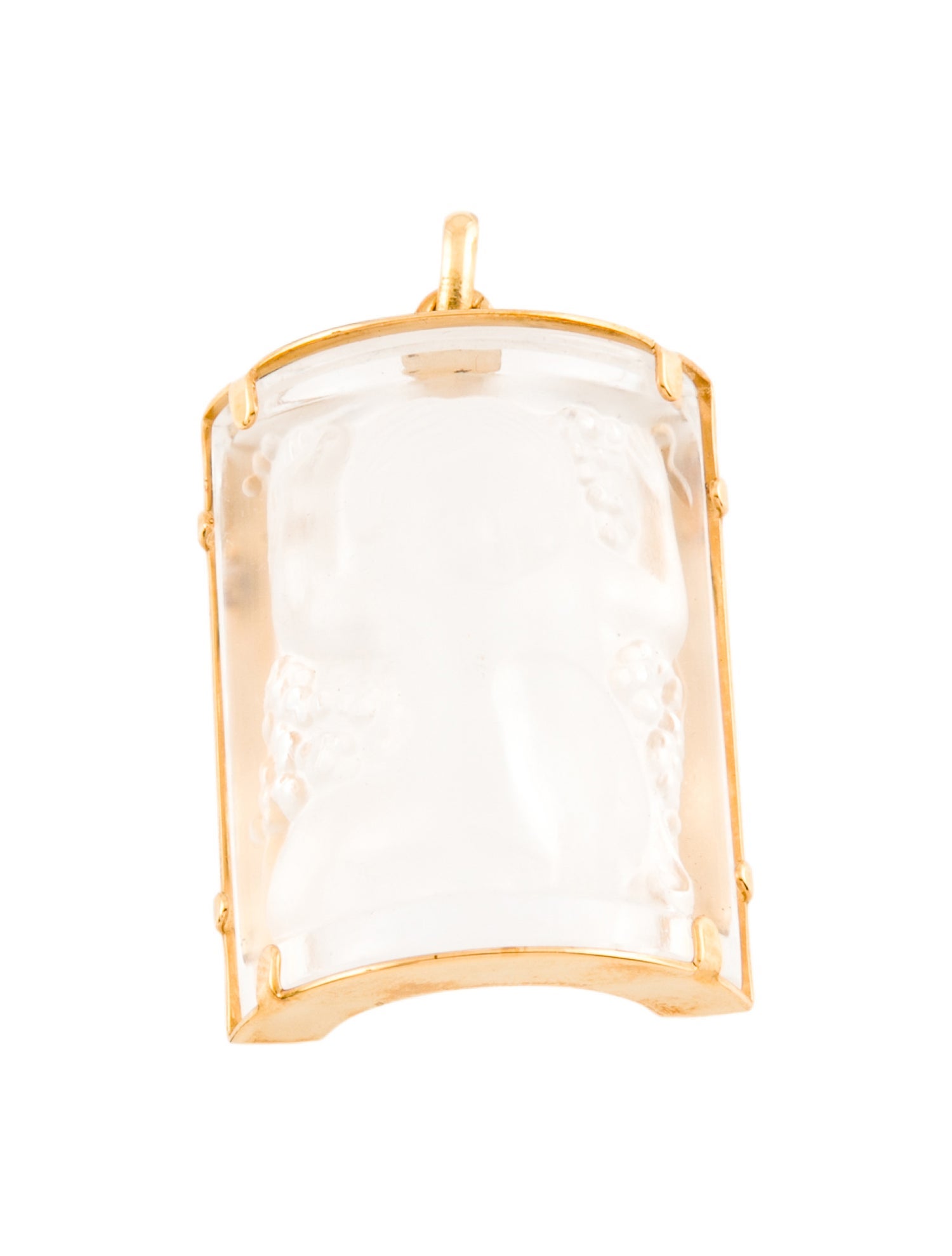 Lalique Carved Glass Cherub Charm