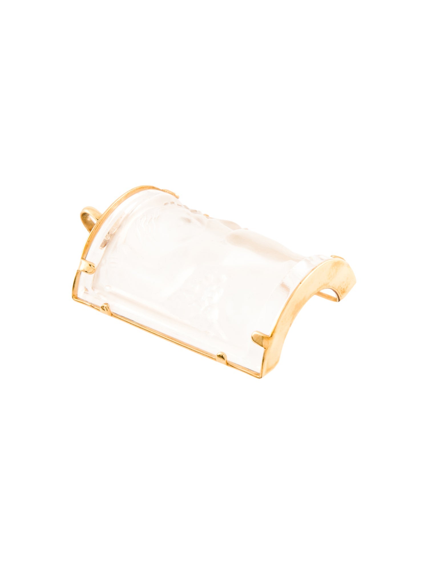 Lalique Carved Glass Cherub Charm