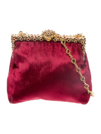 Larisa Barrera Velvet Top Handle Bag