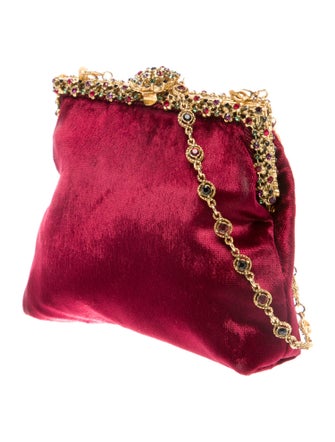 Larisa Barrera Velvet Top Handle Bag