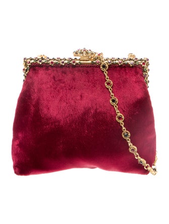 Larisa Barrera Velvet Top Handle Bag