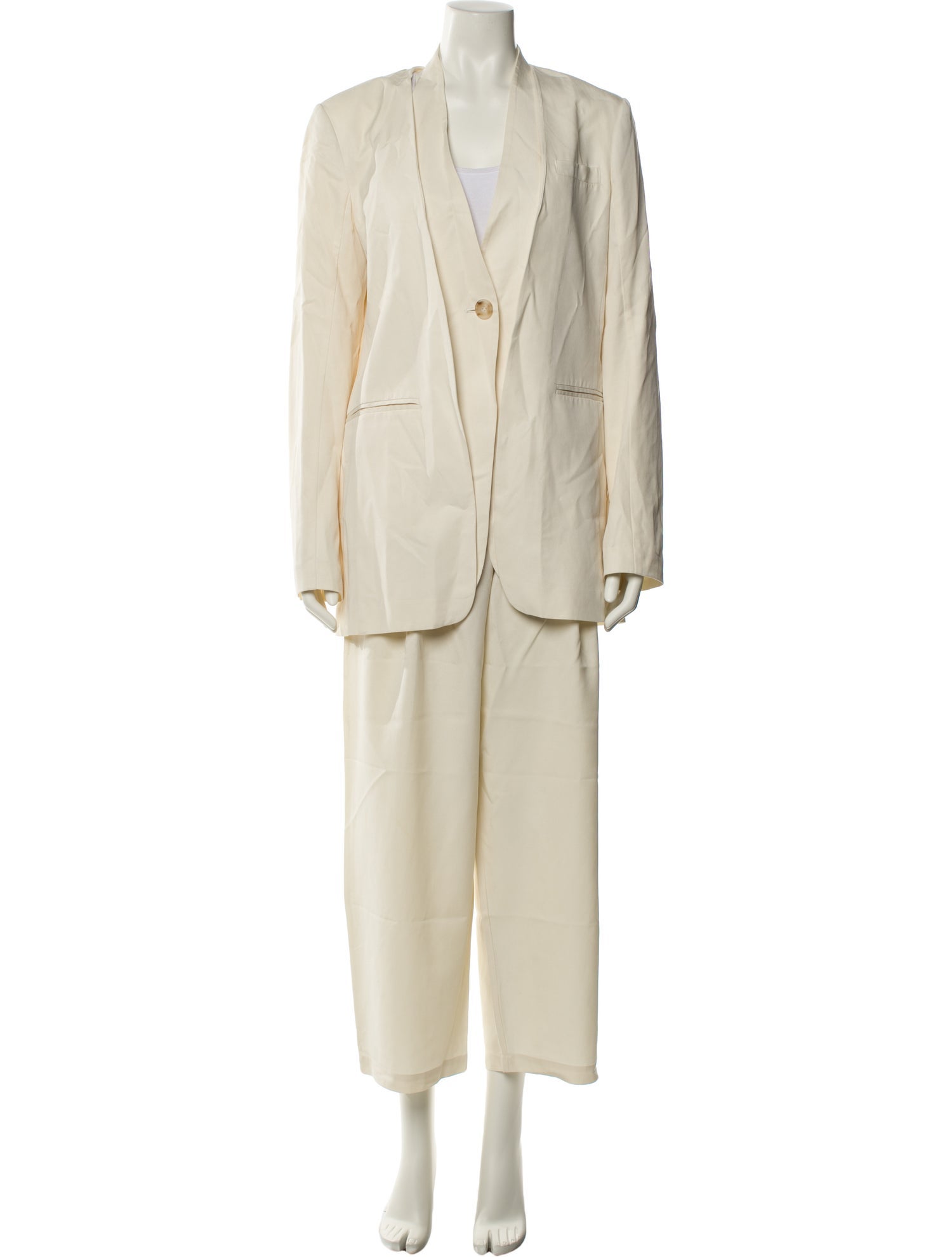 Lattelier Linen Pleated Accents Pantsuit