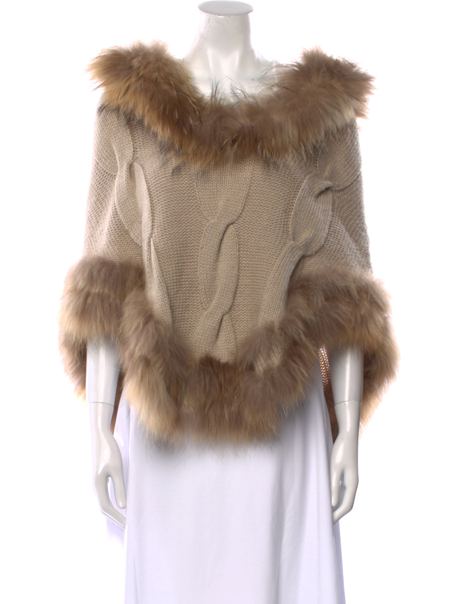 Linda Richards Luxury Fur Colorblock Pattern Sweater