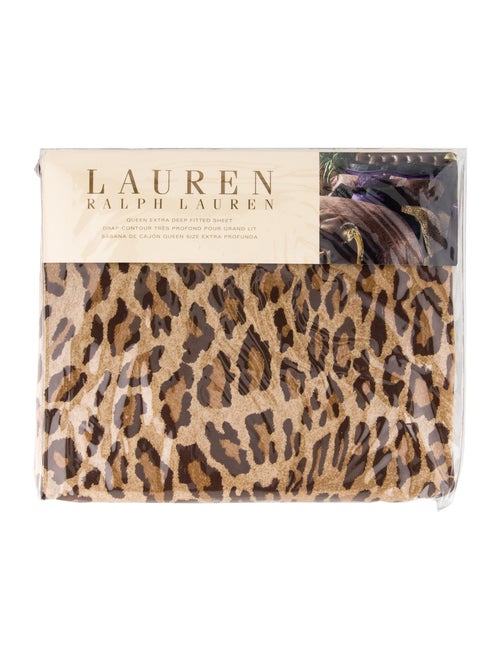 Lauren Ralph Lauren New Bohemian Leopard Queen Fitted Sheet