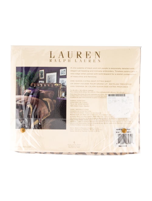Lauren Ralph Lauren New Bohemian Leopard Queen Fitted Sheet