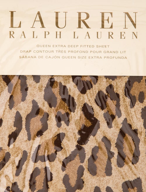 Lauren Ralph Lauren New Bohemian Leopard Queen Fitted Sheet