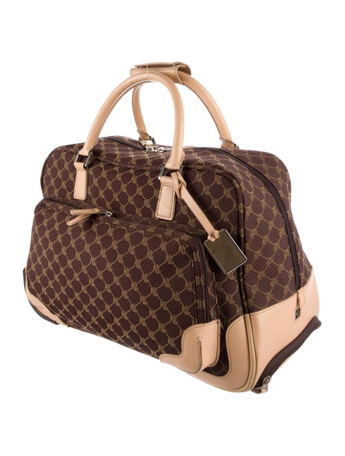 Lauren Ralph Lauren Leather Trimmed Monogram Carry On Luggage