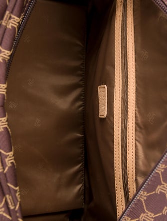 Lauren Ralph Lauren Leather Trimmed Monogram Carry On Luggage